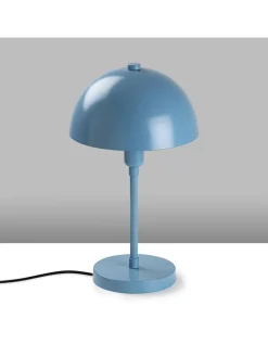 Lampa stołowa w kolorze błękitnym - wys. 35 x Ø 20 cm