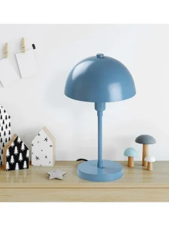 Lampa stołowa w kolorze błękitnym - wys. 35 x Ø 20 cm