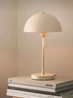 Lampa stołowa w kolorze kremowym - 25 x 39 cm