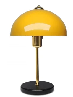 Lampa stołowa w kolorze żółto-czarnym - wys. 38 x Ø 23 cm