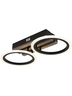 Lampa sufitowa LED w kolorze czarno-brązowym - szer. 44,5 cm