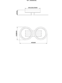 Lampa sufitowa LED w kolorze czarno-brązowym - szer. 44,5 cm