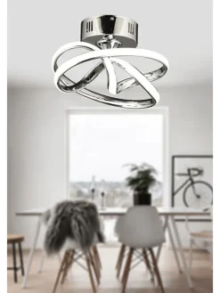 Lampa sufitowa LED w kolorze srebrnym - wys. 20 x Ø 28 cm