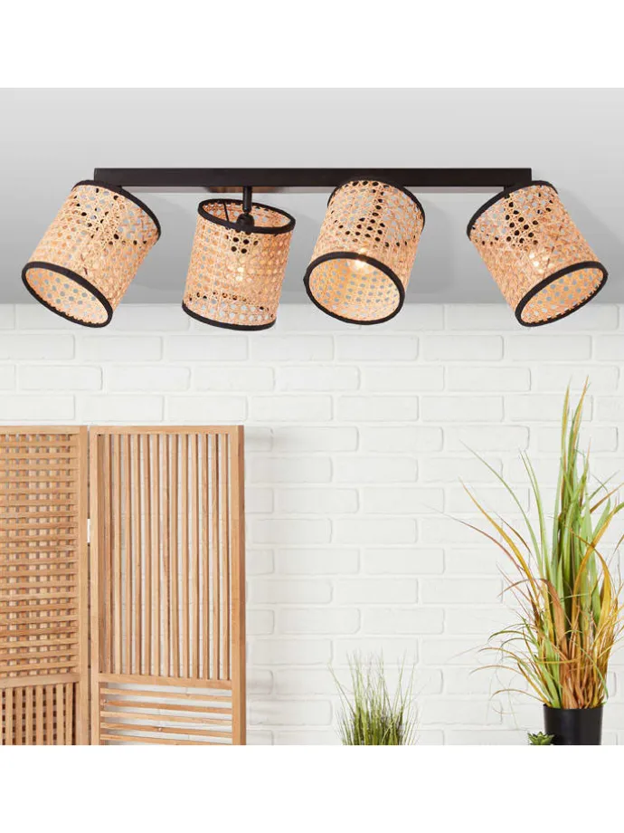 Lampa sufitowa "Wiley" w kolorze czarno-jasnobrązowym - 67 x 13 cm