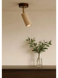 Lampa sufitowa w kolorze beżowo-brązowym - Ø 10 cm