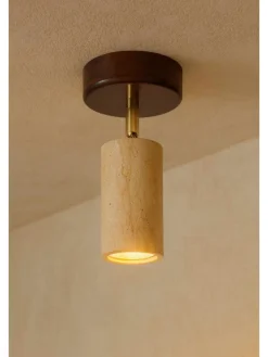 Lampa sufitowa w kolorze beżowo-brązowym - Ø 10 cm