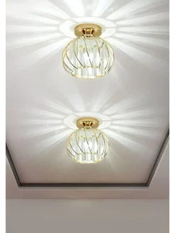 Lampa sufitowa w kolorze złotym - wys. 20 x Ø 20 cm