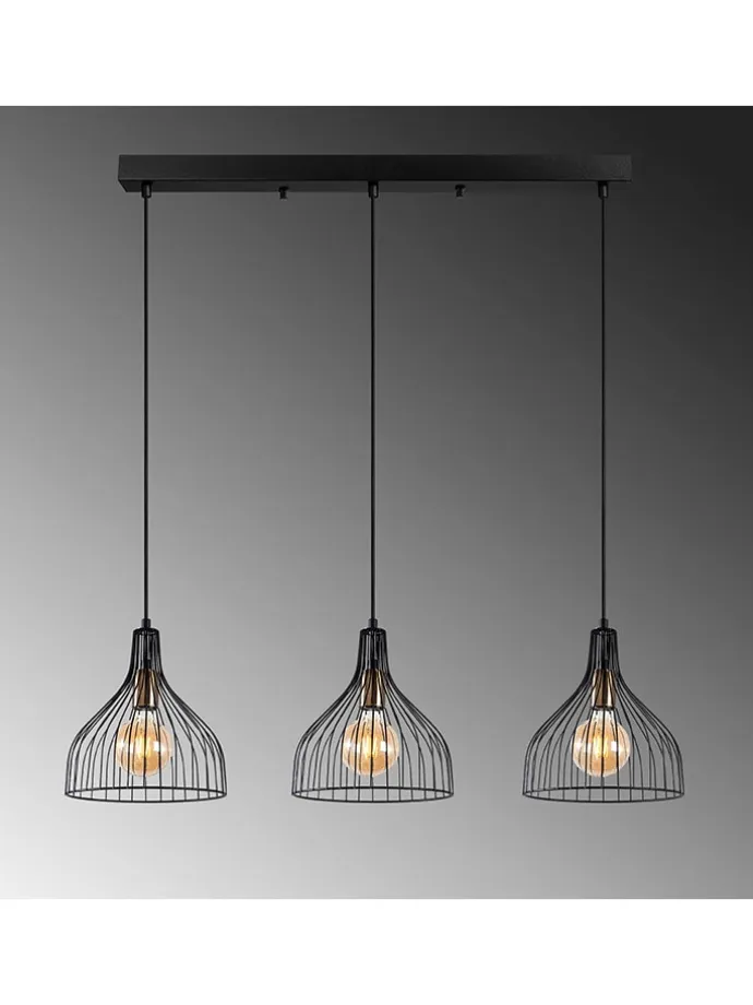 Lampa wisząca "Cafu" w kolorze czarnym - 70 x 121 cm