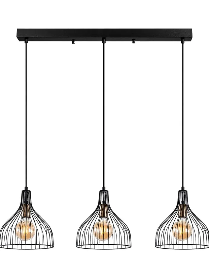 Lampa wisząca "Cafu" w kolorze czarnym - 70 x 121 cm