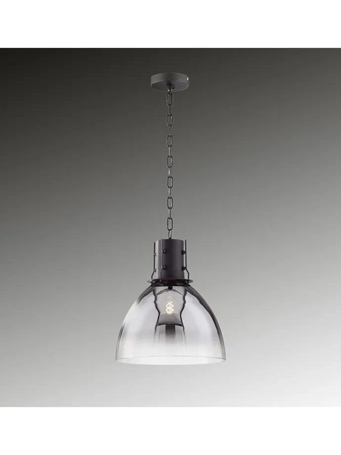 Lampa wisząca "Londo" w kolorze szarym - Ø 30 cm