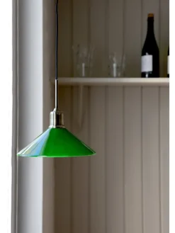 Lampa wisząca "Vela" w kolorze zielonym - wys. 23 x Ø 25 cm