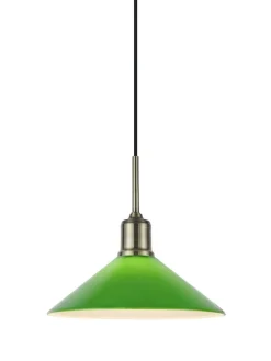 Lampa wisząca "Vela" w kolorze zielonym - wys. 23 x Ø 25 cm