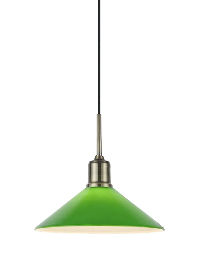 Lampa wisząca "Vela" w kolorze zielonym - wys. 23 x Ø 25 cm