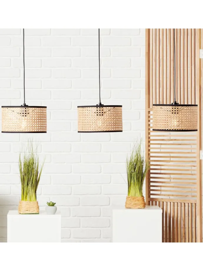 Lampa wisząca "Wiley" w kolorze jasnobrązowym - 110 x 25 cm