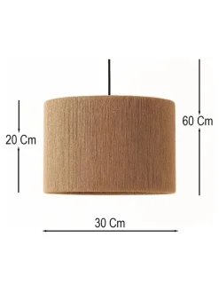 Lampa wisząca w kolorze beżowym - wys. 60 x Ø 30 cm