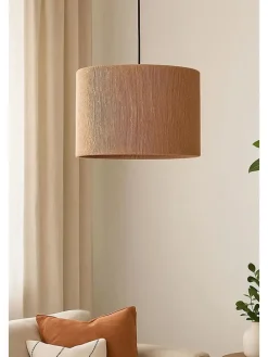 Lampa wisząca w kolorze beżowym - wys. 60 x Ø 30 cm