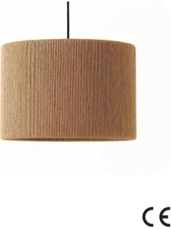Lampa wisząca w kolorze beżowym - wys. 60 x Ø 30 cm
