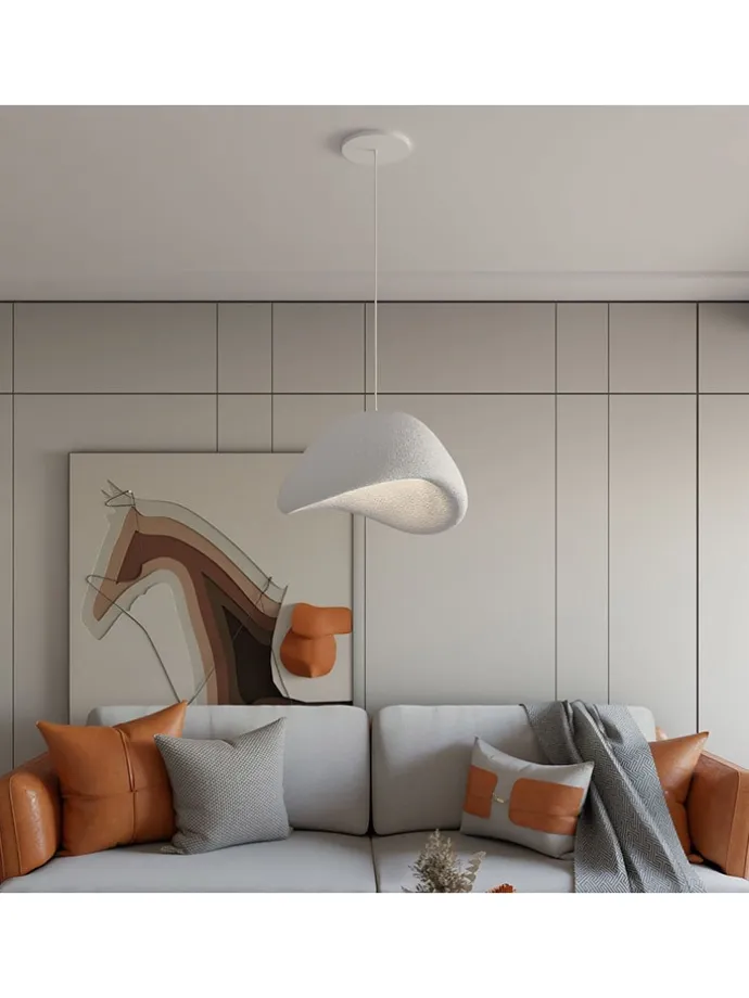 Lampa wisząca w kolorze białym - Ø 50 cm