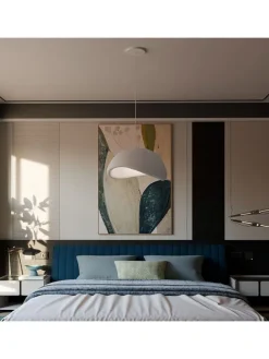 Lampa wisząca w kolorze białym - Ø 50 cm