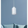 Lampa wisząca w kolorze białym - wys. 60 x Ø 10 cm