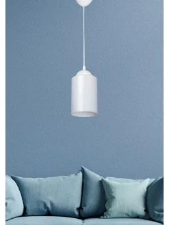 Lampa wisząca w kolorze białym - wys. 60 x Ø 10 cm