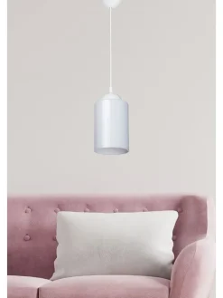 Lampa wisząca w kolorze białym - wys. 60 x Ø 10 cm