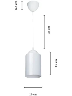 Lampa wisząca w kolorze białym - wys. 60 x Ø 10 cm
