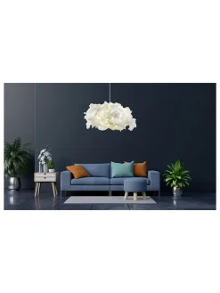 Lampa wisząca w kolorze białym - wys. 80 x Ø 60 cm