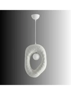 Lampa wisząca w kolorze białym - 30 x 90 cm