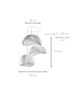 Lampa wisząca w kolorze czarnym - 80 x 120 cm