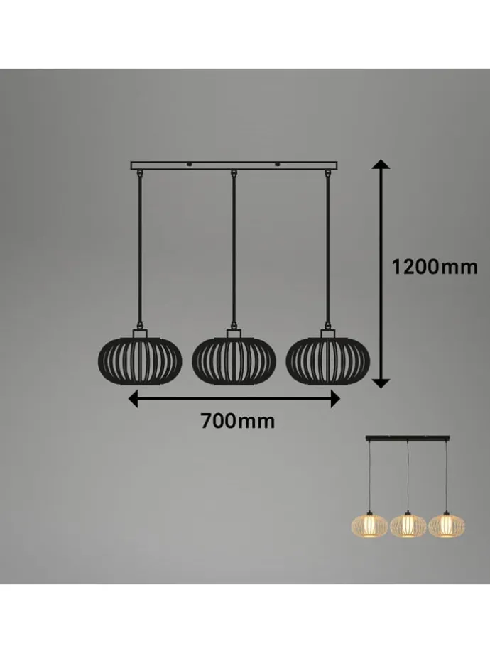 Lampa wisząca w kolorze jasnobrązowym - 120 x 70 cm