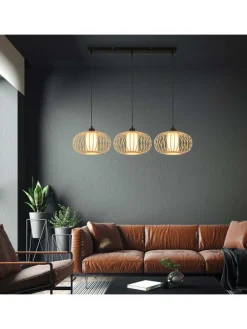 Lampa wisząca w kolorze jasnobrązowym - 120 x 70 cm