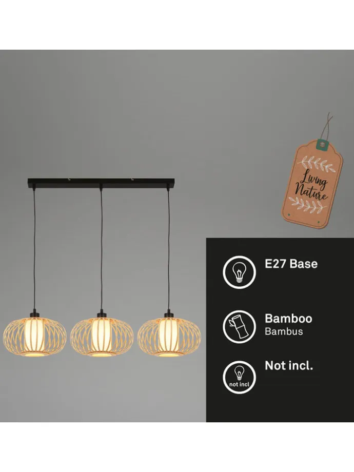 Lampa wisząca w kolorze jasnobrązowym - 120 x 70 cm