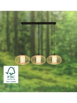 Lampa wisząca w kolorze jasnobrązowym - 120 x 70 cm