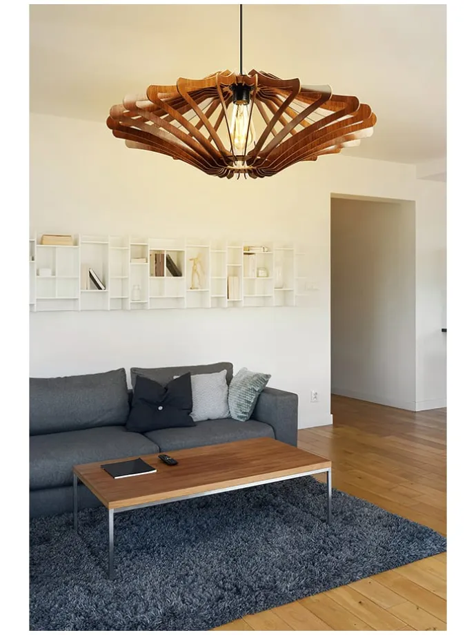 Lampa wisząca w kolorze jasnobrązowym - Ø 59 cm