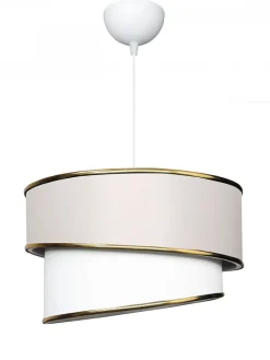 Lampa wisząca w kolorze kremowo-białym - wys. 70 x Ø 30 cm
