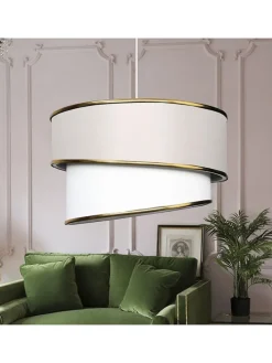 Lampa wisząca w kolorze kremowo-białym - wys. 70 x Ø 30 cm