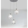 Lampa wisząca w kolorze srebrnym - szer. 30 cm