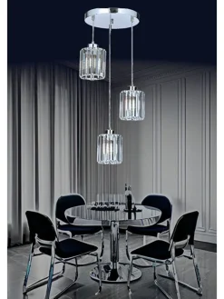 Lampa wisząca w kolorze srebrnym - szer. 30 cm