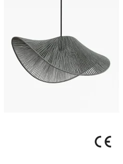 Lampa wisząca w kolorze szarym - wys. 53 x Ø 50 cm