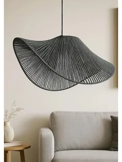 Lampa wisząca w kolorze szarym - wys. 53 x Ø 50 cm