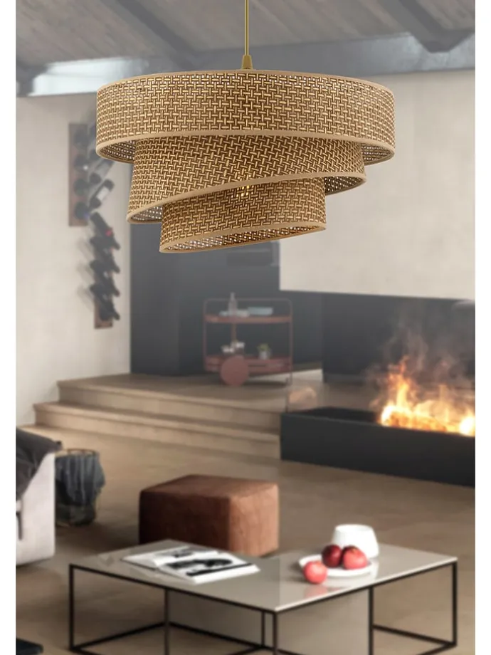 Lampa wisząca w kolorze złoto-beżowym - Ø 40 cm