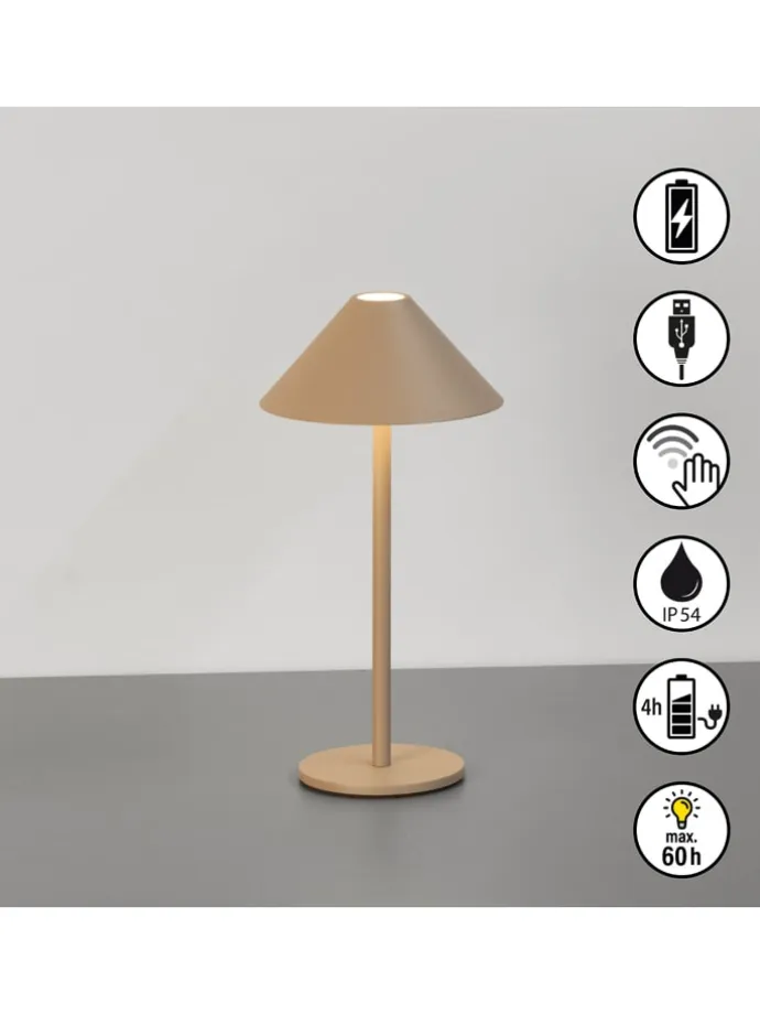 Lampa zewnętrzna LED "Prato" w kolorze beżowym - wys. 25 x Ø 12,5 cm
