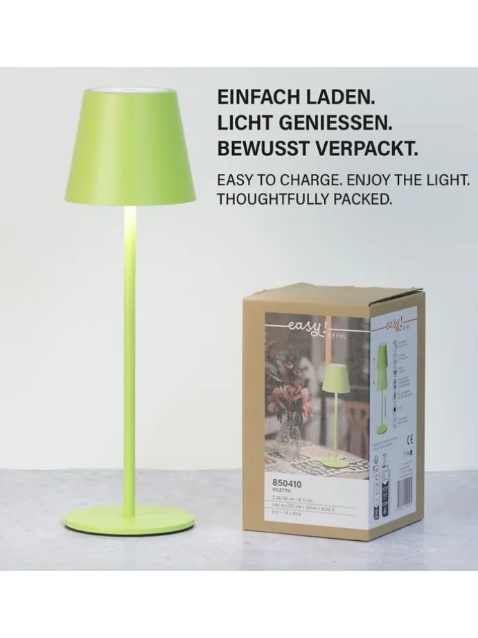 Lampa zewnętrzna LED "Viletto" w kolorze limonkowym - wys. 36 x Ø 11 cm