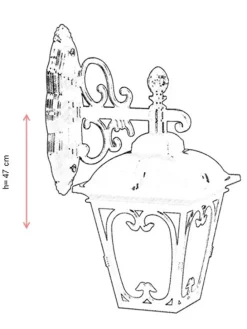 Lampa zewnętrzna w kolorze czarnym - 28 x 47 x 20 cm