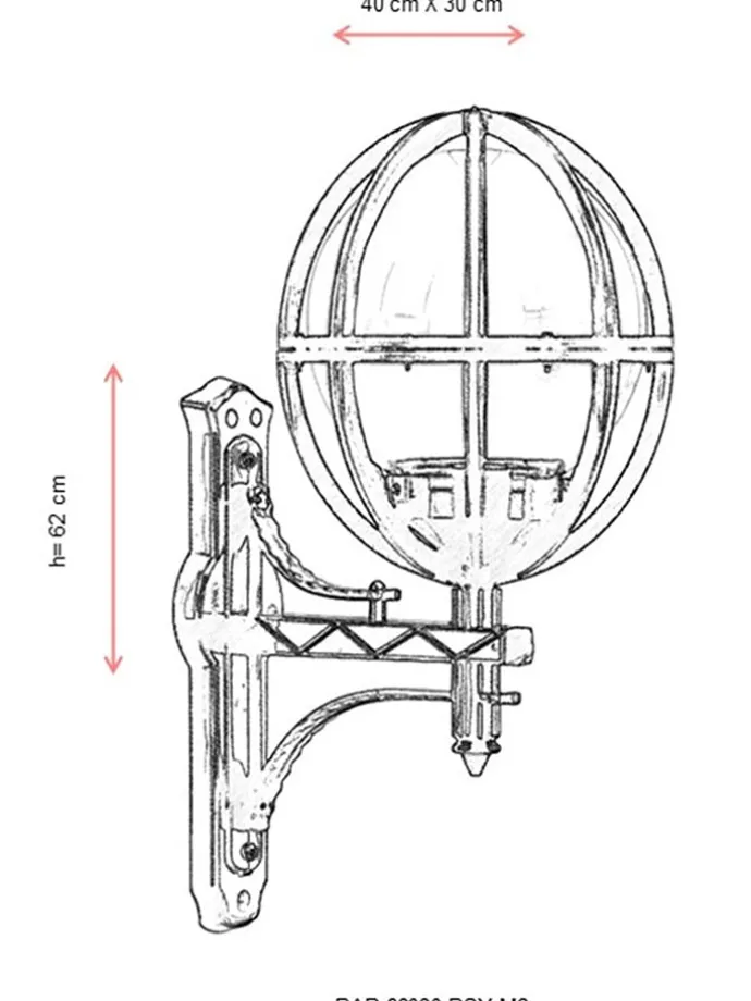 Lampa zewnętrzna w kolorze czarnym - 40 x 62 x 30 cm