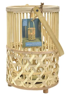 Lampion w kolorze jasnobrązowym - wys. 52 x Ø 23 cm