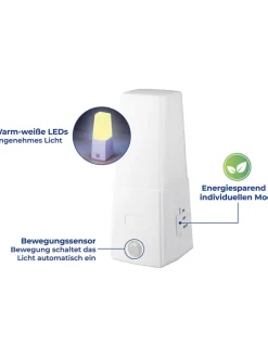 Lampka nocna LED w kolorze białym - wys. 12,5 cm