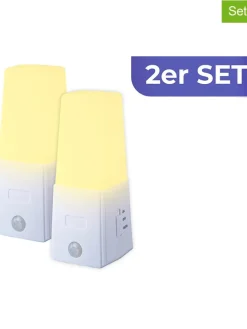 Lampki nocne LED (2 szt.) w kolorze białym - wys. 12,5 cm