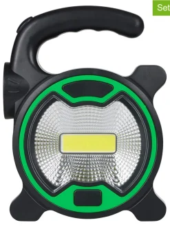 Lampy kempingowe (2 szt.) w kolorze zielono-czarnym - 10 x 13 x 3,5 cm